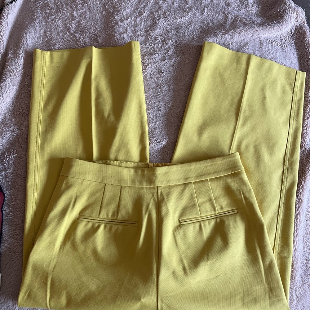 Ann Taylor Yellow Cropped Wide-Leg Pants - Picture 5 of 8